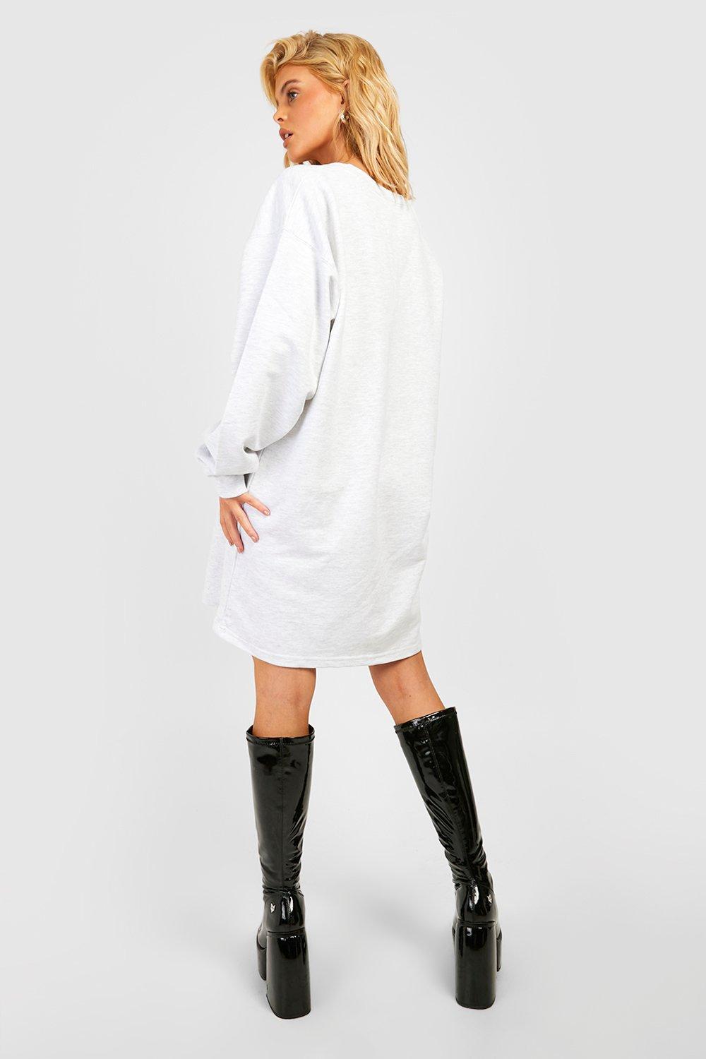 Boohoo hot sale sweatshirt dress